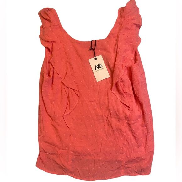 Gibson x The Motherchic Sunkissed Coral Virginia Ruffle Tank - Picture 7 of 9